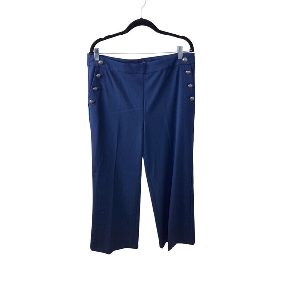 Ann Taylor LOFT NEW Navy Blue Sailor Trouser Pants Size 14 w/ Pockets - Picture 1 of 3